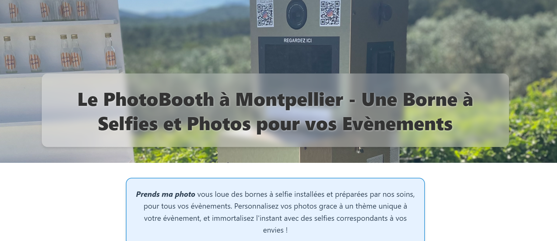 Aperçu du site Prends Ma Photo