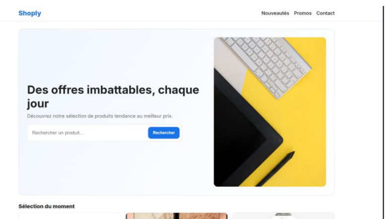 Site de visualisation – liste/aperçu des données